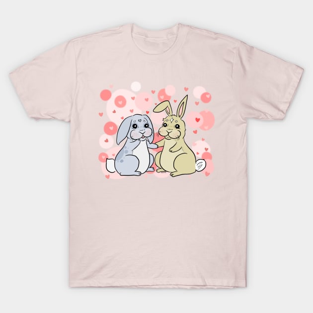 Bunny couple in love T-Shirt by doodletokki